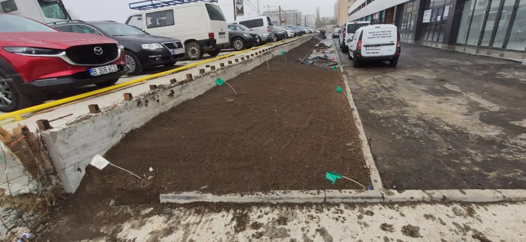 Teren pregatit pentru amenajare cu irigația finalizată